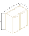 Gabinetes de pared de dos puertas, 24"H