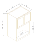 Repisa abierta de pared para microondas, 24"D