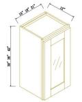 42"H Single GlassDoor Wall Cabinets