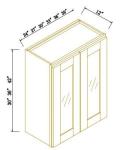 42"H Double GlassDoors Wall Cabinets