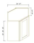 24"W Diagonal Corner Wall Cabinets