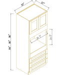 27"D Oven Cabinets With 3 Drawers