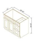 Vanity Sink Bases With Three Drawers Right