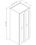 54" H 24"D Double Door Wall Cabinets