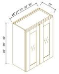 30"H Double GlassDoors Wall Cabinets