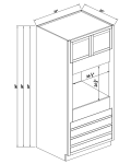 25"D Oven Cabinets With 3 Drawers
