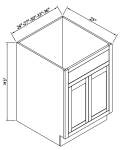 Bases para fregadero - 2 puertas, 1 cajón falso