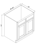 Bases para fregadero - 2 puertas, 2 cajones falsos