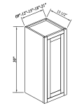 Gabinetes de pared de una puerta, 30" H