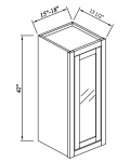 Gabinetes de pared de una puerta de vidrio, 42"H