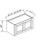 Gabinetes de pared de dos puertas, 18"H