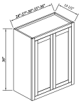 36" H Double Doors Wall Cabinets