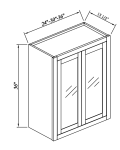 36"H Double GlassDoors Wall Cabinets