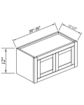 Gabinetes de pared de dos puertas, 12"H