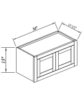 Gabinetes de pared de dos puertas, 15"H