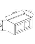 Gabinetes de pared de dos puertas, 24"H