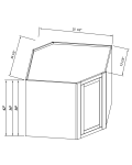 Gabinetes de pared esquineros diagonales, 25"W