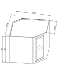25"W GlassDoor Wall Diagonal Corner Cabinets