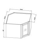 Gabinete de pared de fácil alcance con puerta de vidrio, 15" H