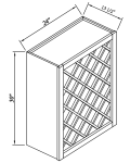 Vinera de pared con paneles de celosía, 24" H