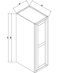 54" H 24"D Single Door Wall Cabinets