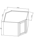 18"H Diagonal Corner Wall Cabinet