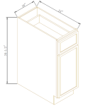 Base Waste Basket Cabinet-2Bins