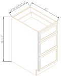 Vanity Three Drawer Bases