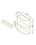9" Wide Base End Open Shelves