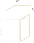 24"W Diagonal Corner Wall Cabinets