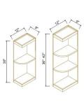 9" W Wall End Open Shelves