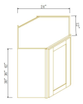 24"W Diagonal Corner Wall Cabinets