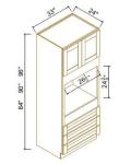 24"D Oven Cabinets With 3 Drawers