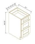 Vanity Three Drawer Bases