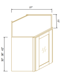 27"W GlassDoor Wall Diagonal Corner Cabinets