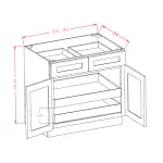 Double Door Double Drawer Two Rollout Shelf Base Kits