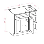 Vanity Combo Bases with Drawers Right