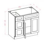 Vanity Combo Bases with Drawers Left
