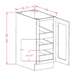 Single Full Height Door Three Rollout Shelf Base Kits