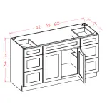 Double Drawer Stack Vanity Combo Bases