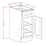 Single Door Single Drawer Two Rollout Shelf Base Kits