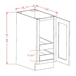 Single Full Height Door Two Rollout Shelf Base Kits