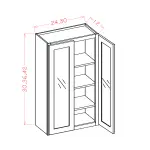 Double Glass Door Wall Cabinets