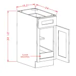 Single Door Single Drawer One Rollout Shelf Base Kits