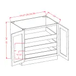 Double Full Height Door Three Rollout Shelf Base Kits