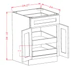 Double Door Double Drawer Two Rollout Shelf Base Kits