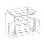 Double Door Double Drawer One Rollout Shelf Base Kits