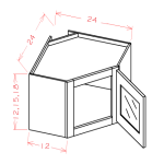 Glass Door Diagonal Corner Stacker Cabinets