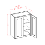 30" High Double Door Wall Cabinets