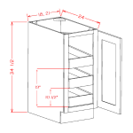 Single Full Height Door Three Rollout Shelf Base Kits